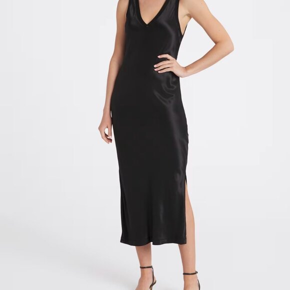 Michael Stars Randi Satin Midi Dress Size Medium - Picture 1 of 5